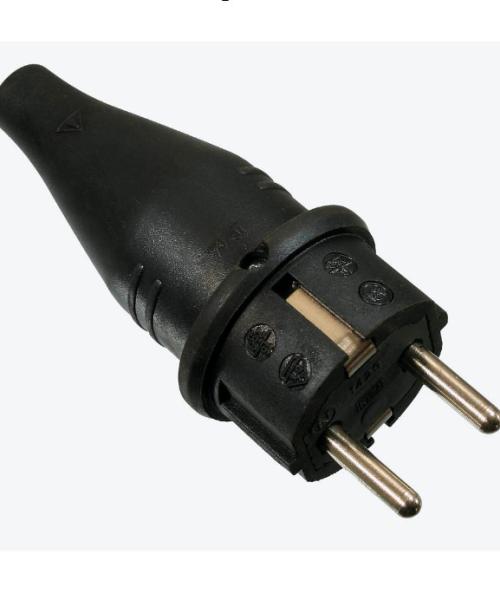 Schuko-Stecker VOLLGUMMI