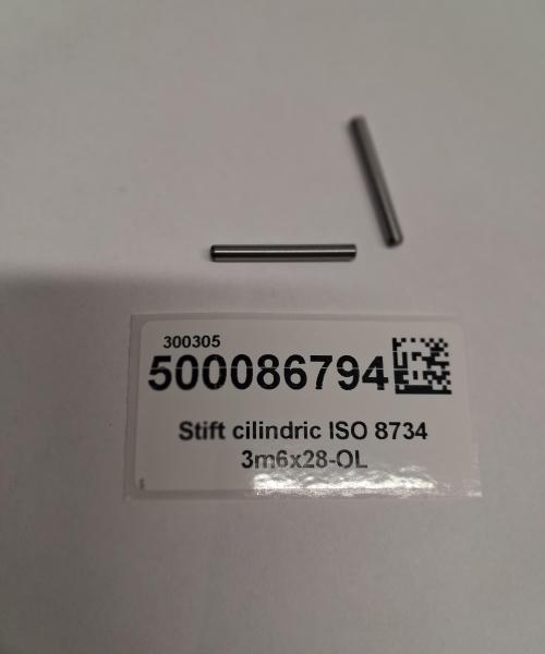Stift cilindric ISO 8734 3m6x28-OL
