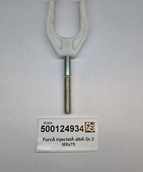 Furcă injectată albă Gr.3 M8x75