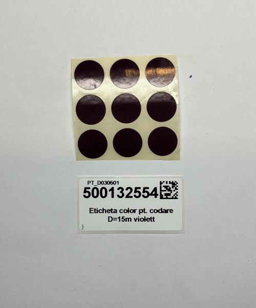 Eticheta color pt. codare D=15m violett