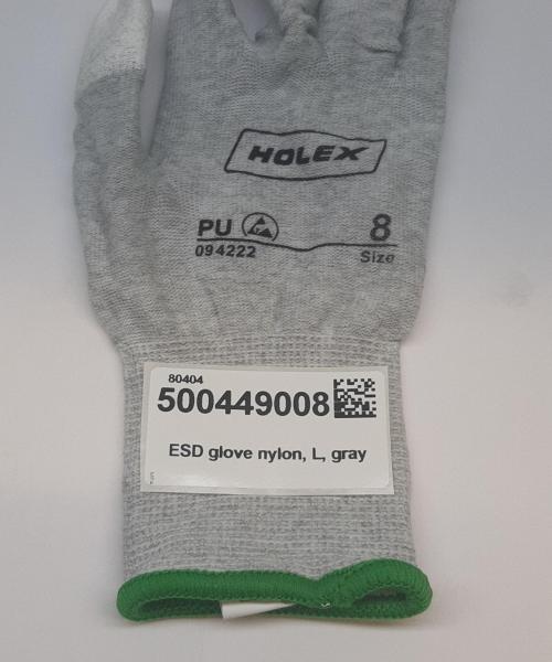 ESD glove nylon, L, gray