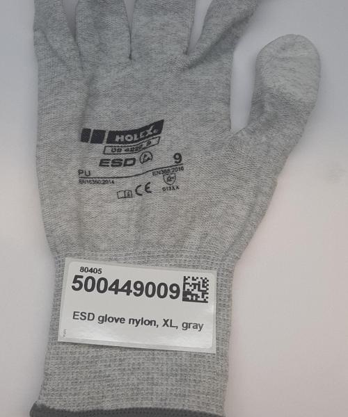 ESD glove nylon, XL, gray