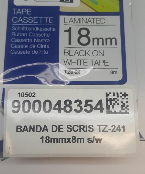 BANDA DE SCRIS TZ-241 18mmx8m s/w