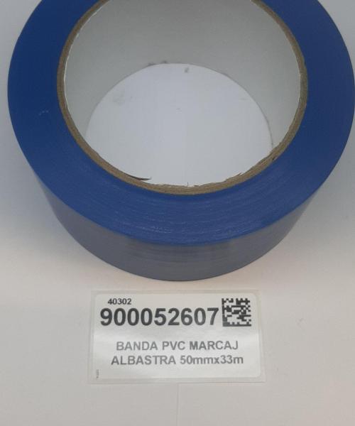BANDA PVC MARCAJ ALBASTRA 50mmx33m